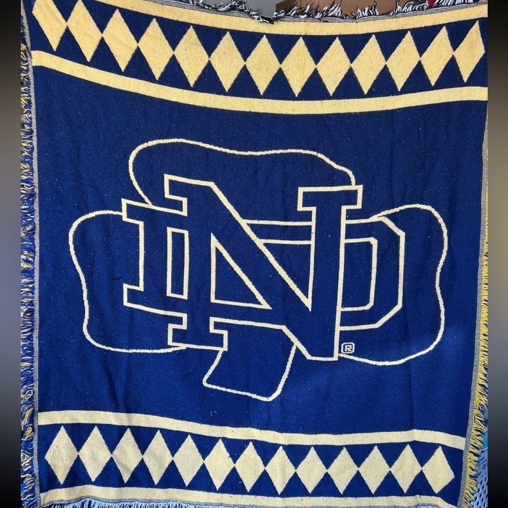 Notre Dame University Throw Blanket Made In USA